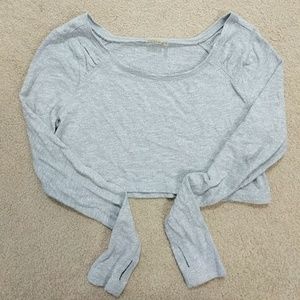 Zella long sleeve crop top with thumb slits